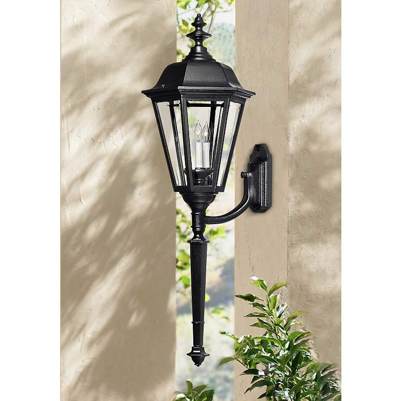 Image 1 Hinkley Manor House 41" High Black Outdoor Wall Light