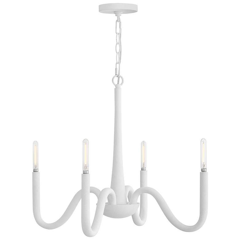 Image 1 Hinkley Maris 25"W White Textured Plaster 4-Light Chandelier