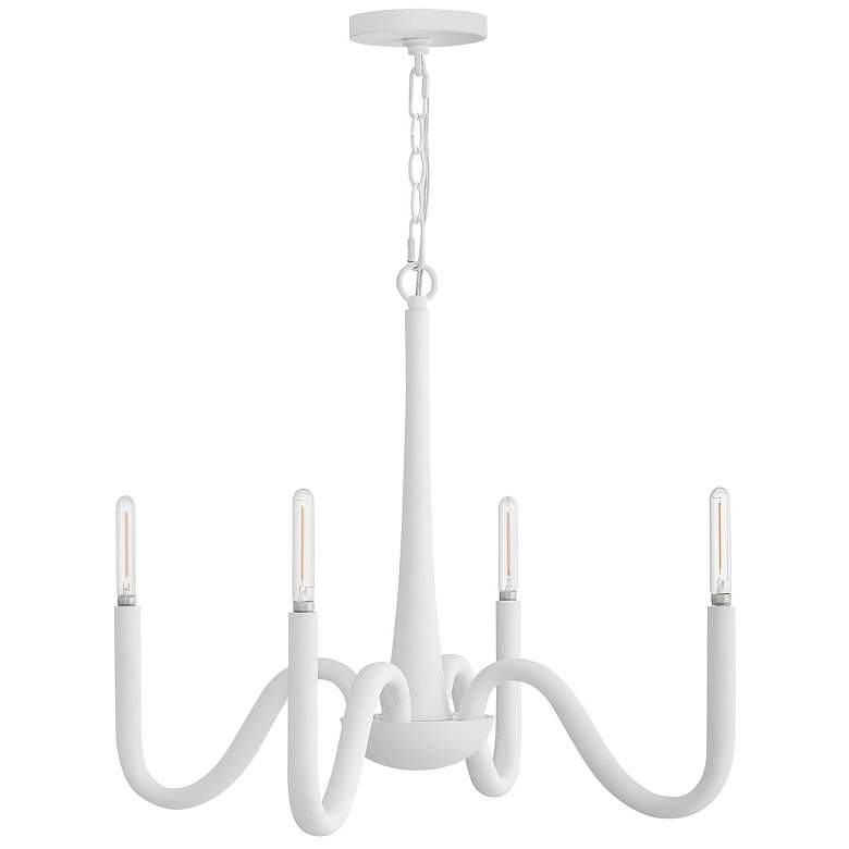 Image 4 Hinkley Maris 25"W White Textured Plaster 4-Light Chandelier more views