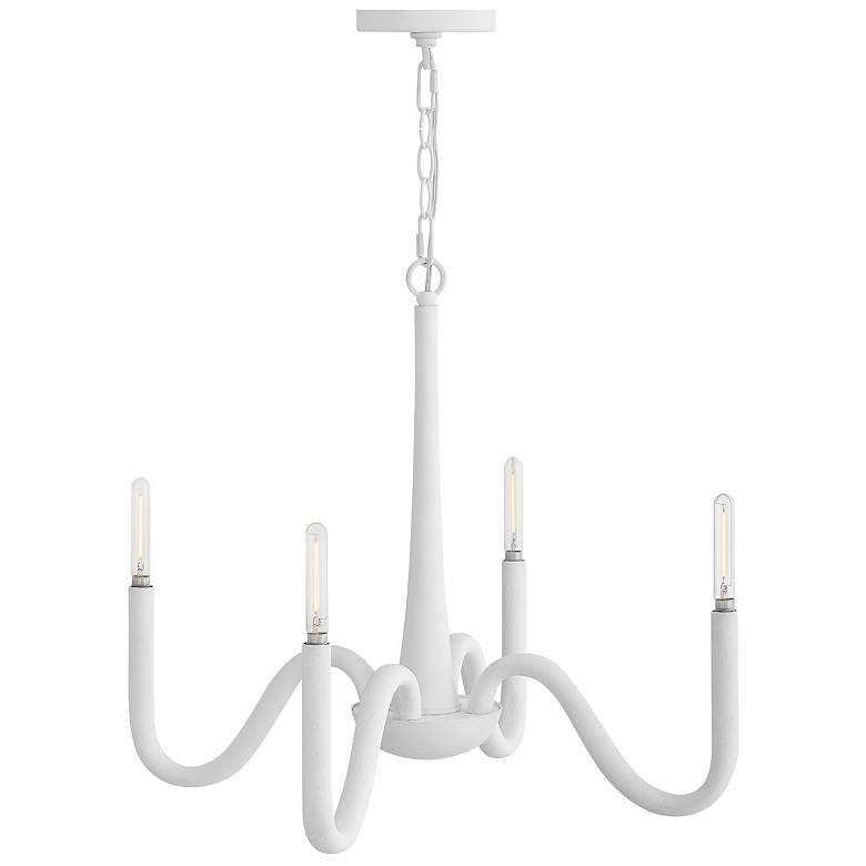 Image 6 Hinkley Maris 25"W White Textured Plaster 4-Light Chandelier more views