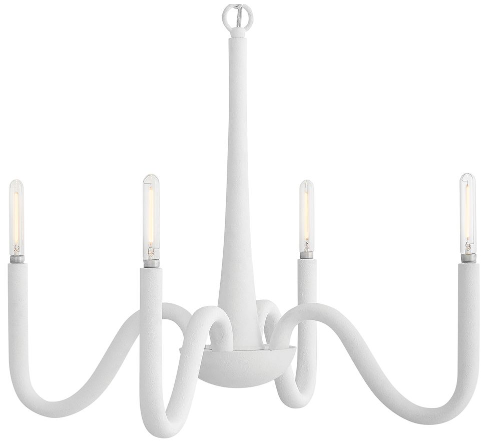 Hinkley Maris 25"W White Textured Plaster 4-Light Chandelier