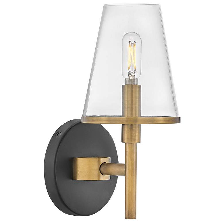 Image 1 Hinkley Marten 11" Heritage Brass Clear Glass 1-Light Bath Wall Light