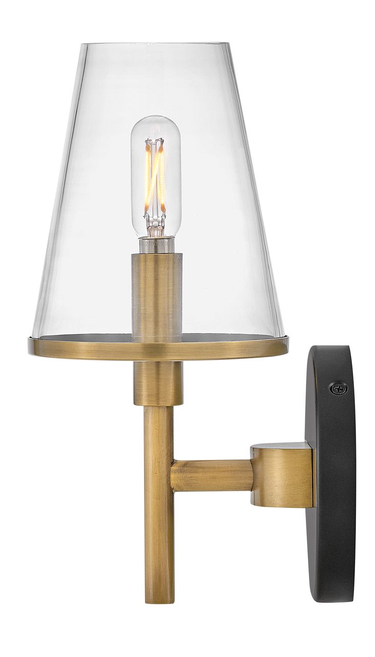 Hinkley Marten 11" Heritage Brass Clear Glass 1-Light Bath Wall Light