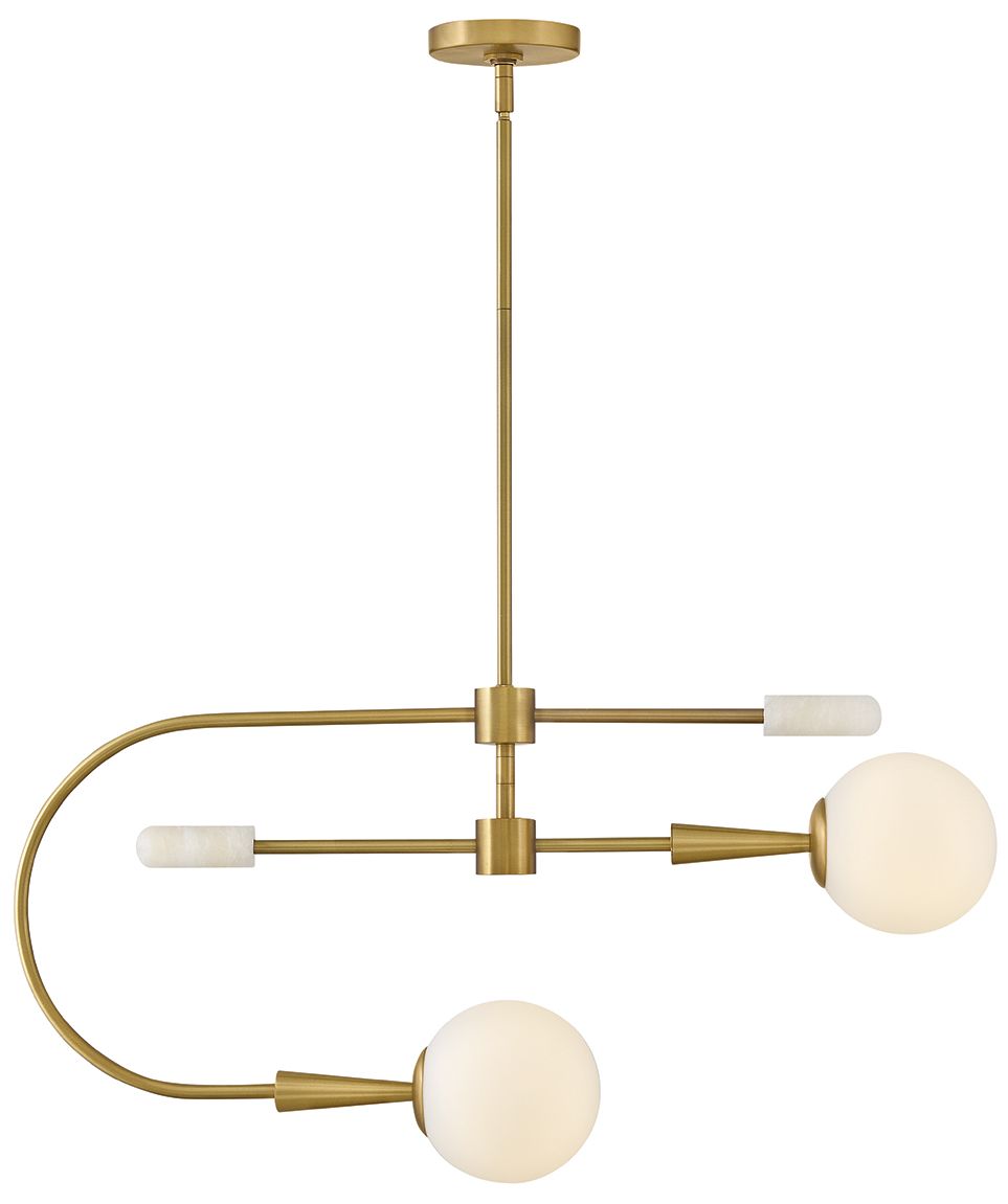 Thumbnail1 of Hinkley Maude 32 1/4"W Lacquered Brass 2-Light Chandelier