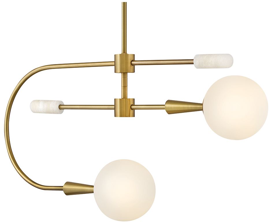 Thumbnail3 of Hinkley Maude 32 1/4"W Lacquered Brass 2-Light Chandelier more views