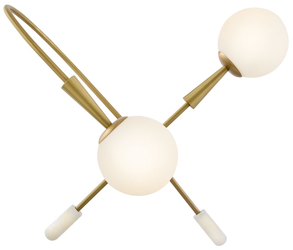 Hinkley Maude 32 1/4"W Lacquered Brass 2-Light Chandelier