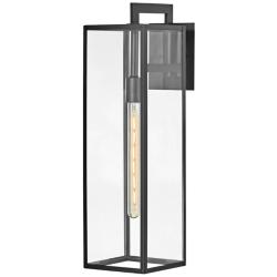 Hinkley Max 25&quot; High Black and Clear Glass Outdoor Wall Light