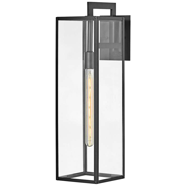 Image 2 Hinkley Max 25 inch High Black and Clear Glass Outdoor Wall Light