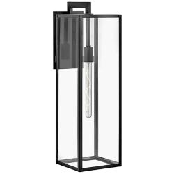 Hinkley Max 31&quot; Rectangle Black and Clear Glass LED Outdoor Wall Light