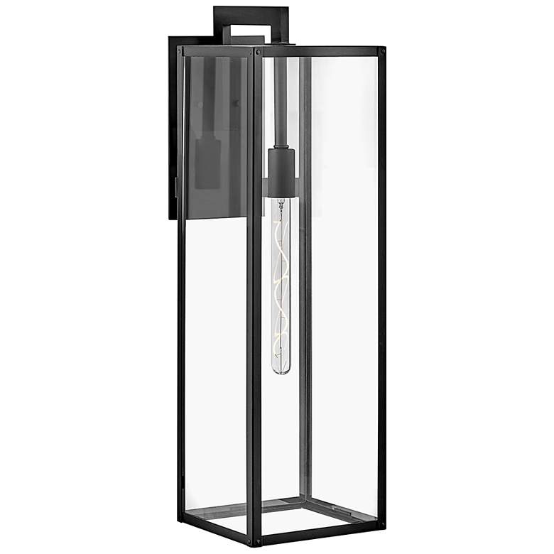 Image 1 Hinkley Max 31 inch Rectangle Black and Clear Glass LED Outdoor Wall Light