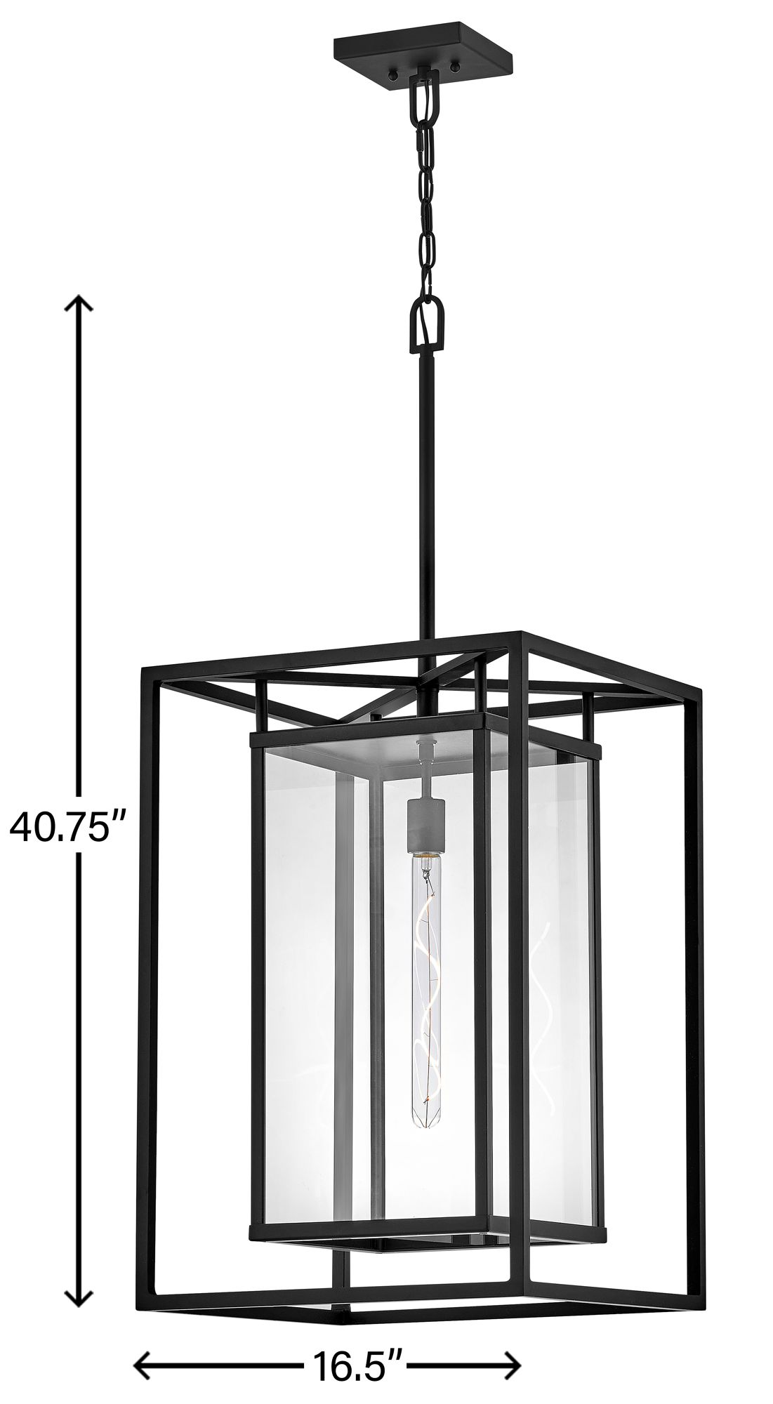 Hinkley Max 40.8" High Large Hanging Outdoor LED Light in Black