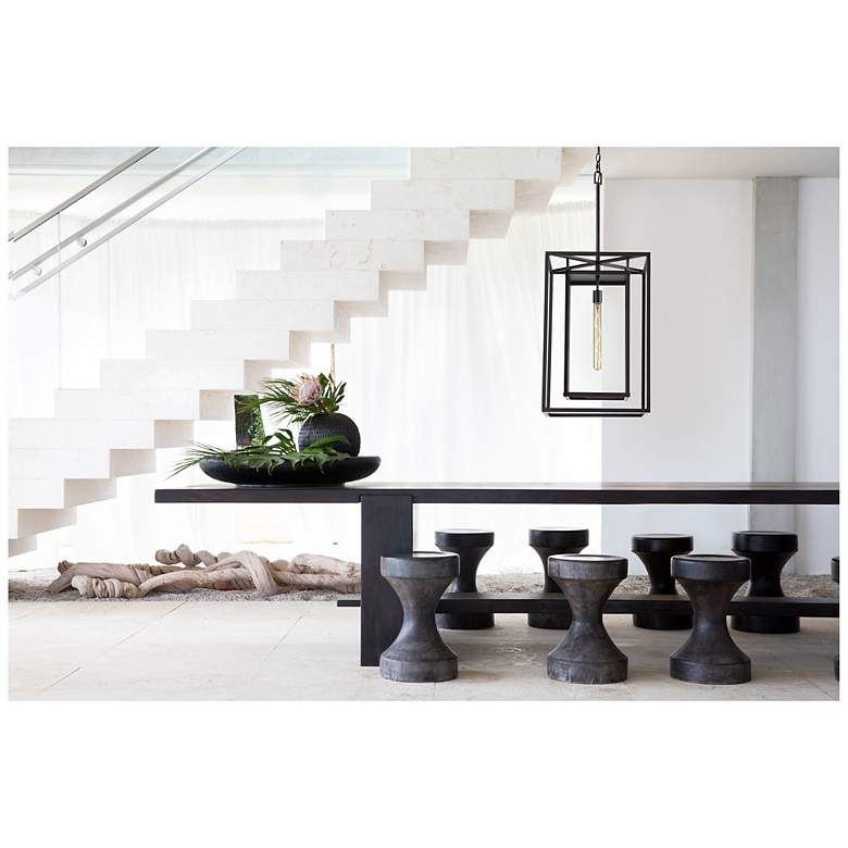 Image 4 Hinkley Max 40.8" High Large Hanging Outdoor LED Light in Black more views