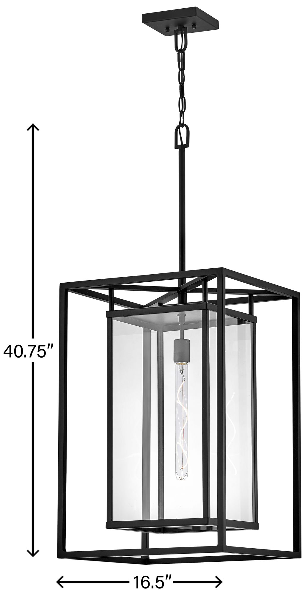 Hinkley Max 40.8" High Large Hanging Outdoor LED Light in Black
