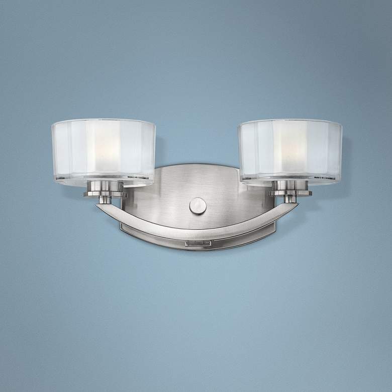 Image 1 Hinkley Meridian 14 inch Wide Brushed Nickel Bathroom Light