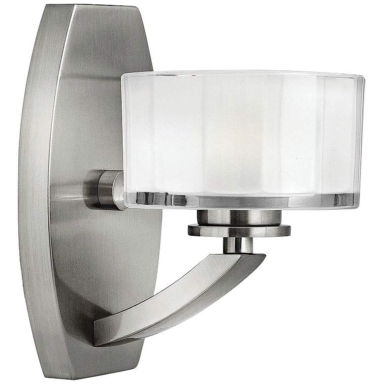Image 1 Hinkley Meridian 8" High Brushed Nickel LED Wall Sconce