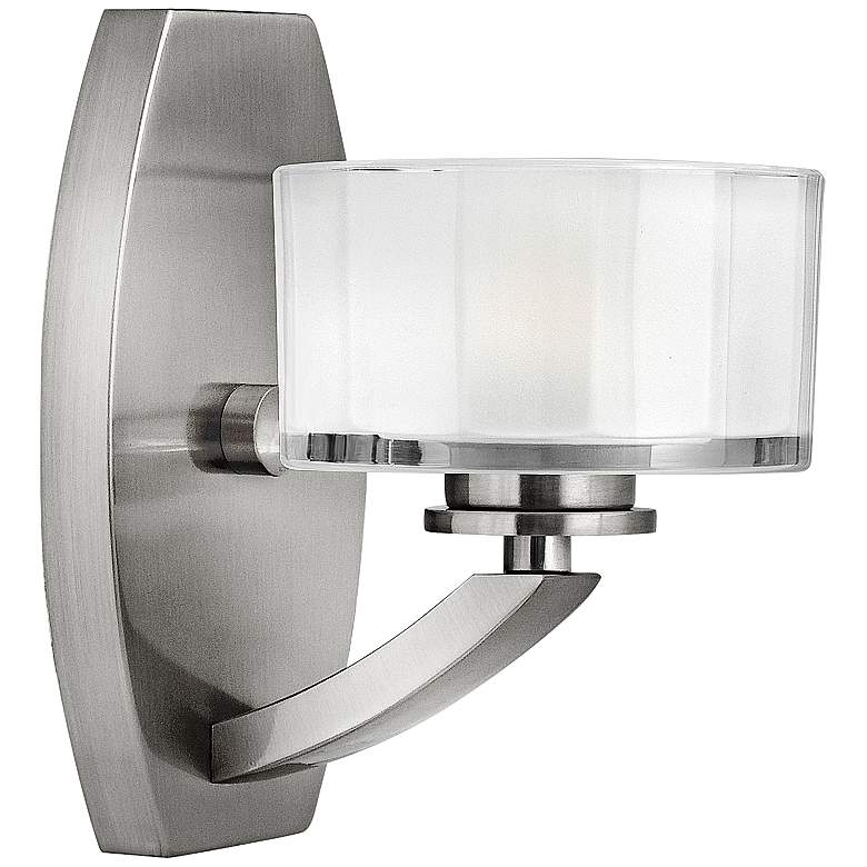 Image 1 Hinkley Meridian 8" High Brushed Nickel Wall Sconce