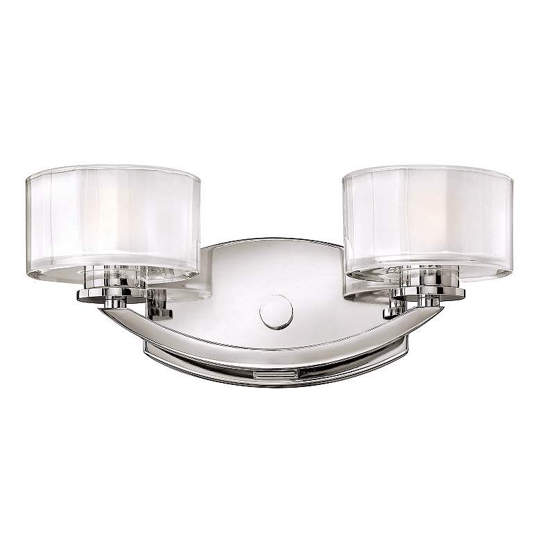Image 1 Hinkley Meridian Collection 14 inch Wide Chrome Vanity Bathroom Wall Light