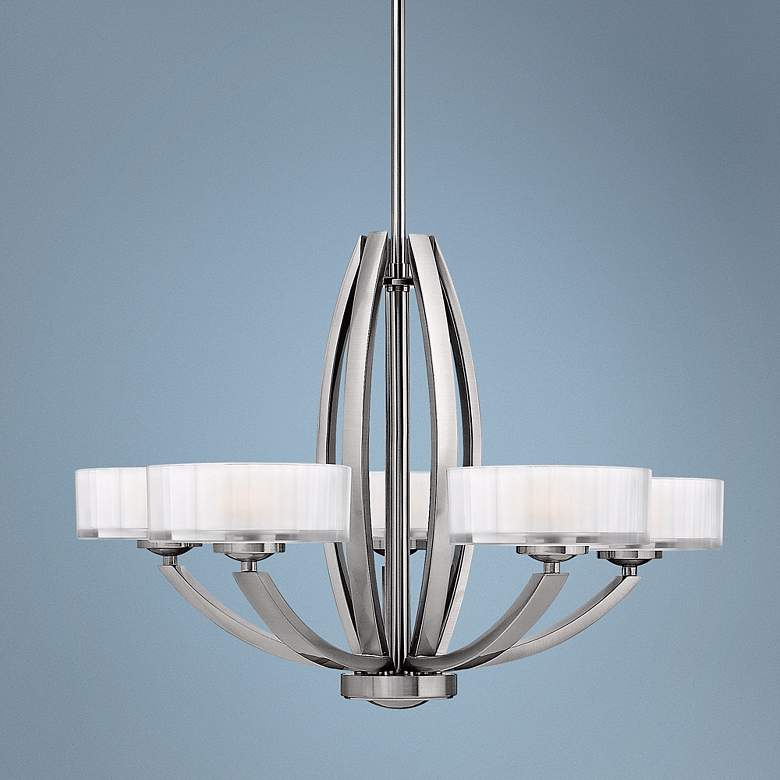 Image 1 Hinkley Meridian Collection 27" Wide Nickel Pendant Light