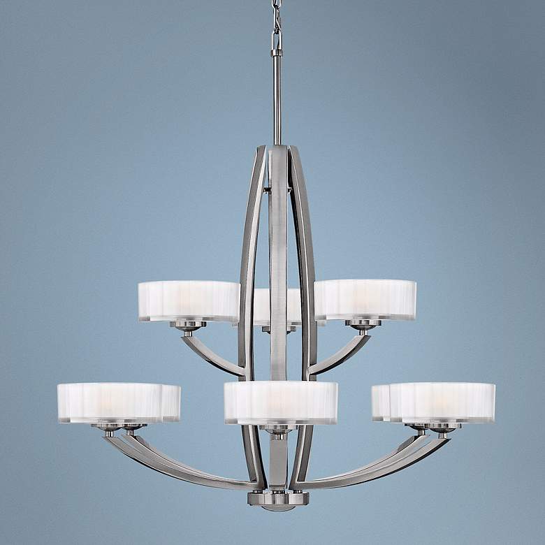 Image 1 Hinkley Meridian Collection 34 inch Wide Nickel Pendant Light