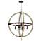 Hinkley Middlefield 30" Wide Iron Rust and Wood Open Orb Chandelier