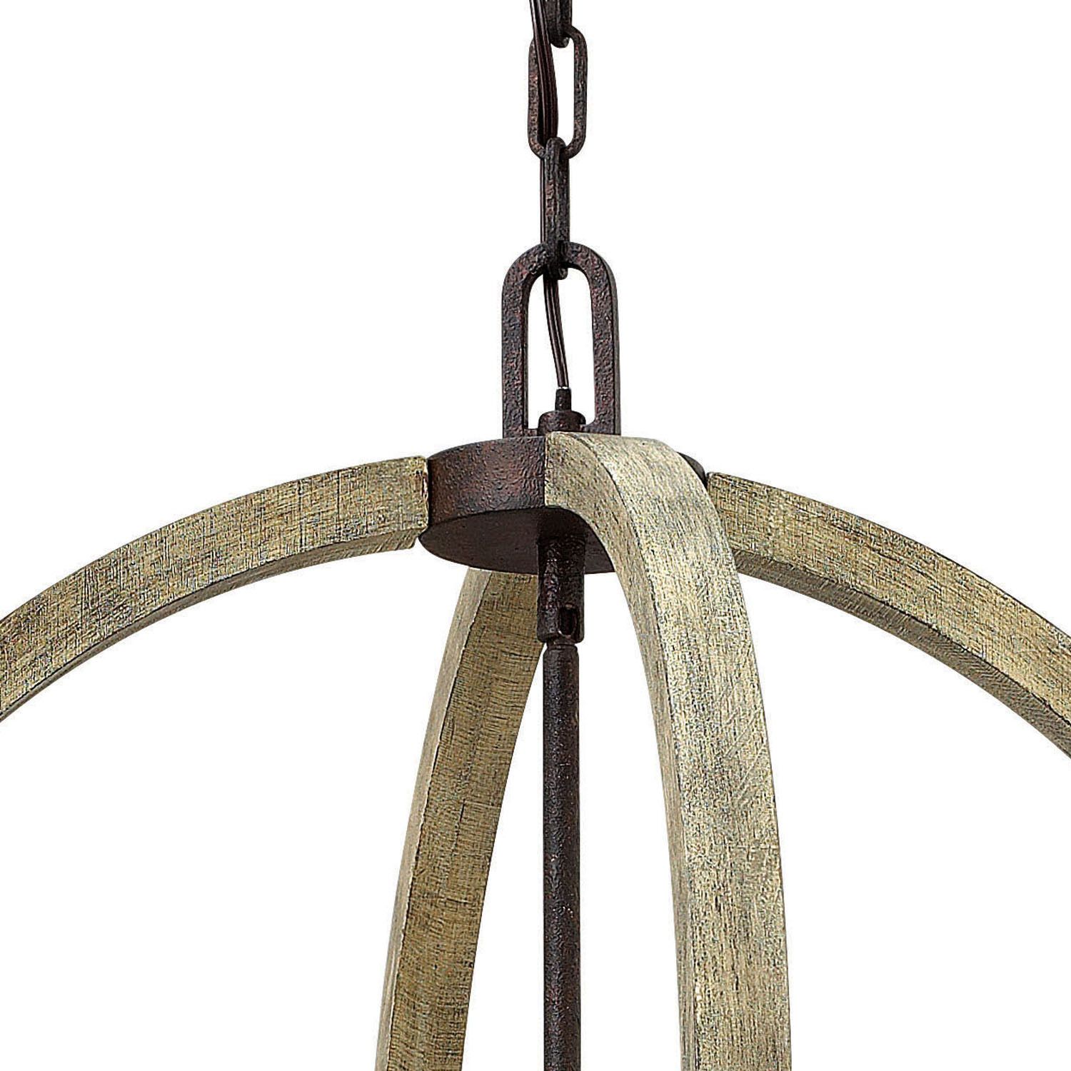 Image 3 Hinkley Middlefield 30" Wide Iron Rust and Wood Open Orb Chandelier more views