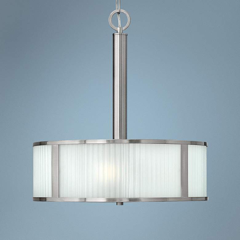 Image 1 Hinkley Midtown 18 inch Wide Brushed Nickel 3-Light Pendant