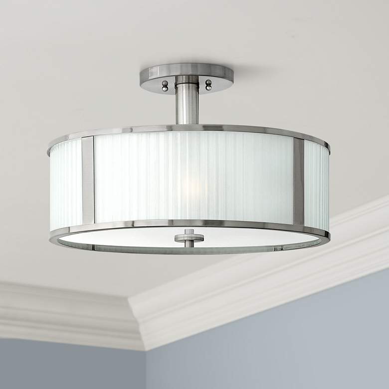 Image 1 Hinkley Midtown 18" Wide Brushed Nickel Ceiling Light