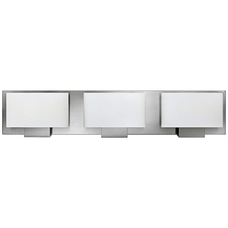 Image 2 Hinkley Mila 24" Wide Modern Opal Glass Brushed Nickel Bath Light