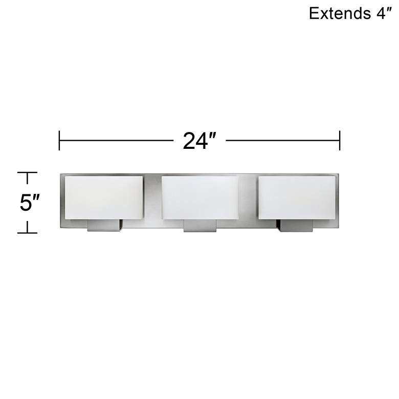 Image 3 Hinkley Mila 24" Wide Modern Opal Glass Brushed Nickel Bath Light more views