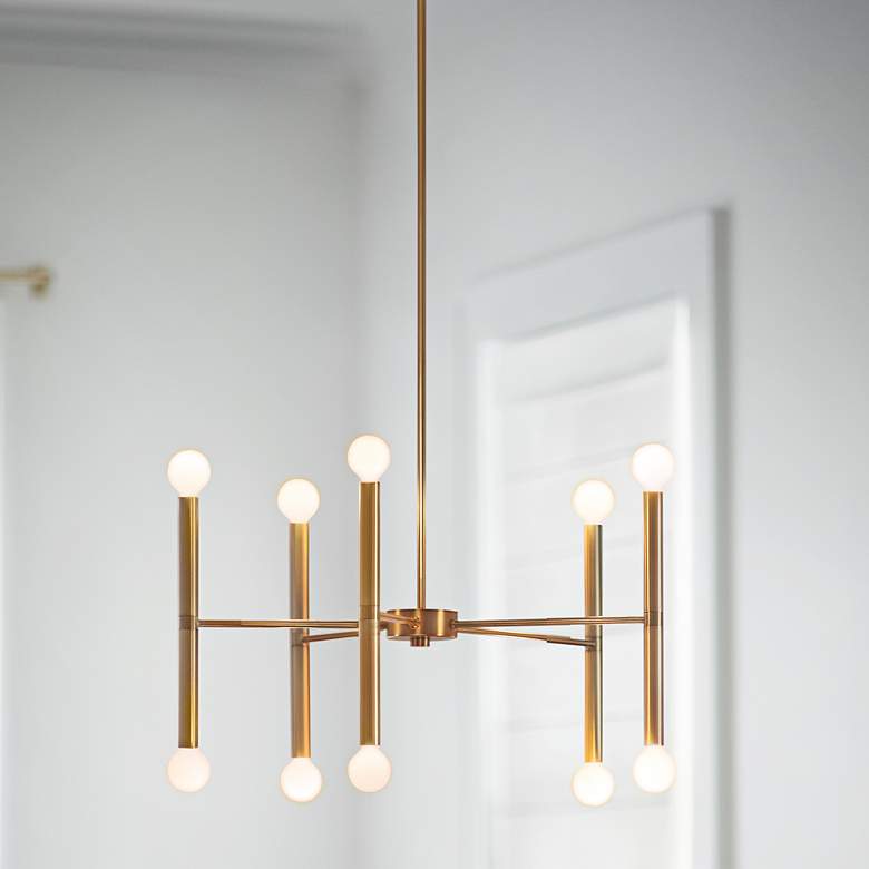 Image 2 Hinkley Millie 24" Wide Lacquered Brass 10-Light Chandelier