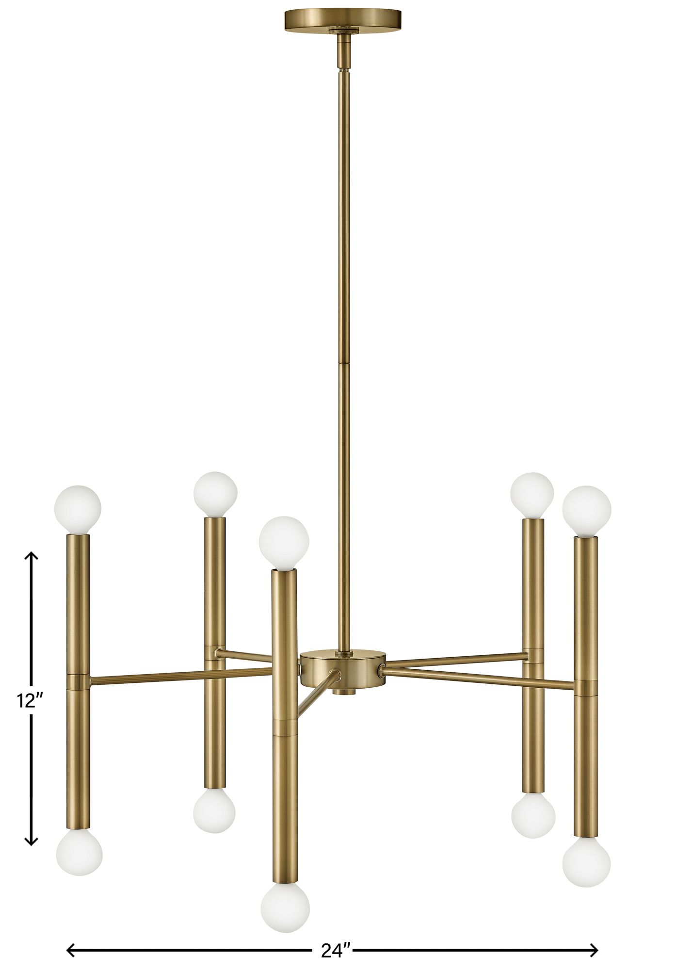 Hinkley Millie 24" Wide Lacquered Brass 10-Light Chandelier in scene