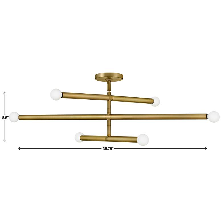 Image 7 Hinkley Millie 35 3/4" Wide Lacquered Brass 6-Light Pendant more views