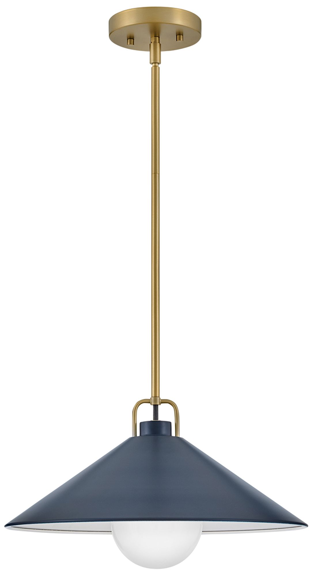 Image 2 Hinkley Milo 16" Wide Lacquered Brass and Blue Pendant Light more views