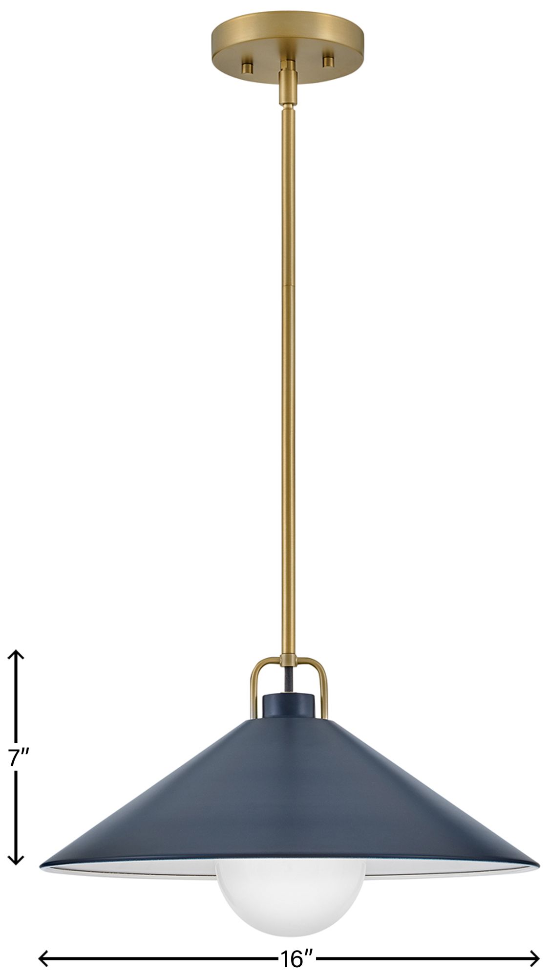 Hinkley Milo 16" Wide Lacquered Brass and Blue Pendant Light