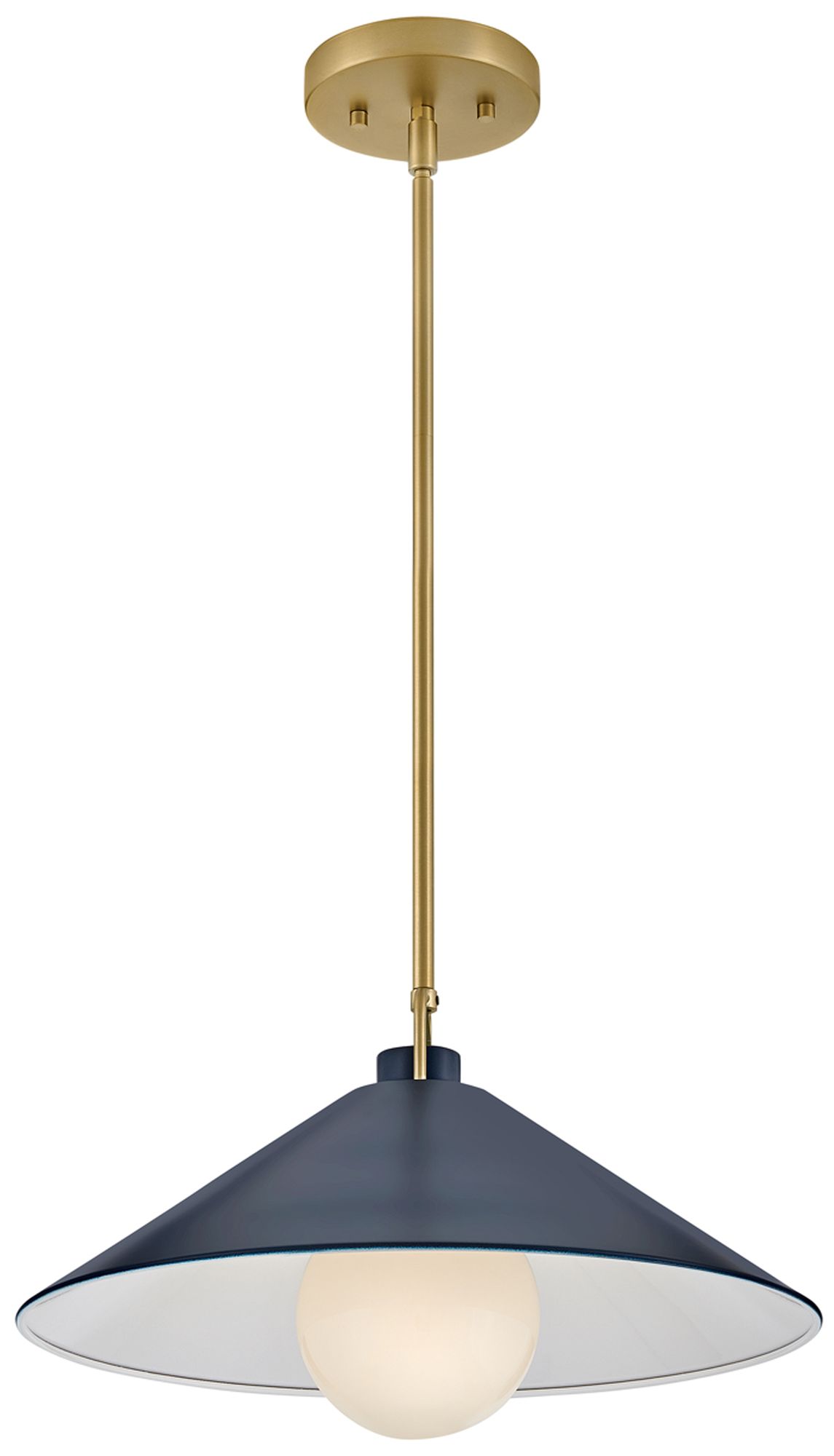 Image 3 Hinkley Milo 16" Wide Lacquered Brass and Blue Pendant Light more views