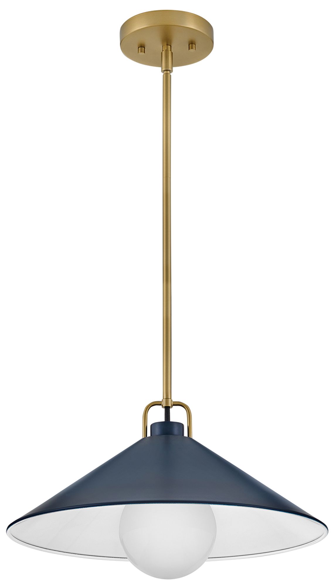 Image 4 Hinkley Milo 16" Wide Lacquered Brass and Blue Pendant Light more views