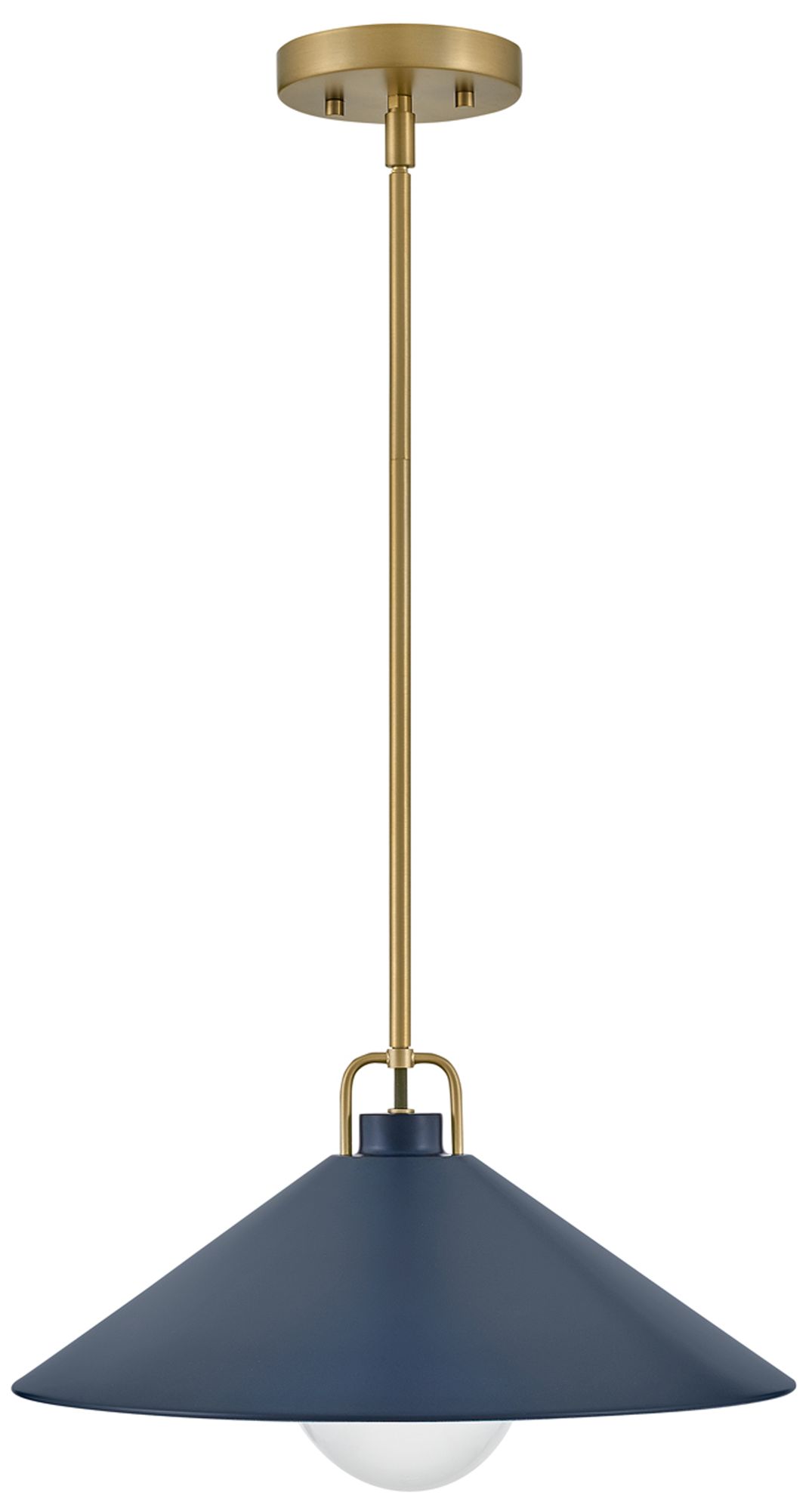 Image 5 Hinkley Milo 16" Wide Lacquered Brass and Blue Pendant Light more views