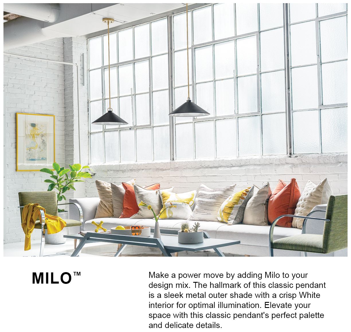 Hinkley Milo 16" Wide Lacquered Brass and Blue Pendant Light