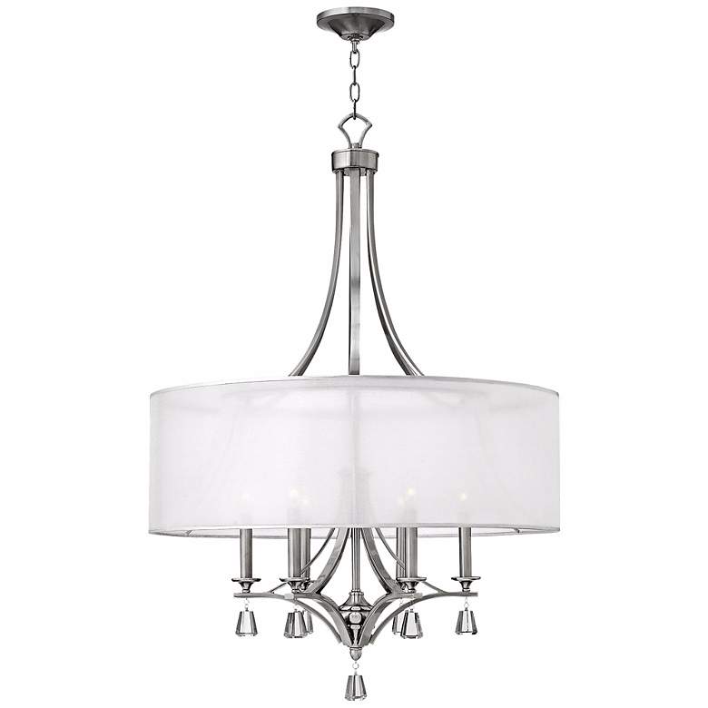 Image 3 Hinkley Mime 30 1/4" Wide Brushed Nickel Drum Shade Chandelier more views