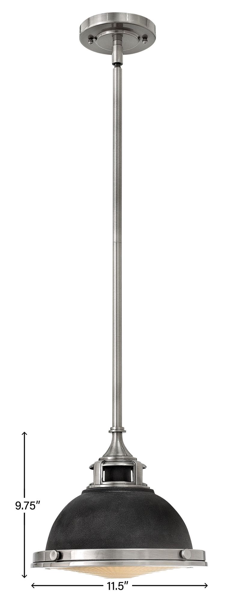 Hinkley Mini-Pendant Amelia Small Pendant 11.5" Aged Zinc