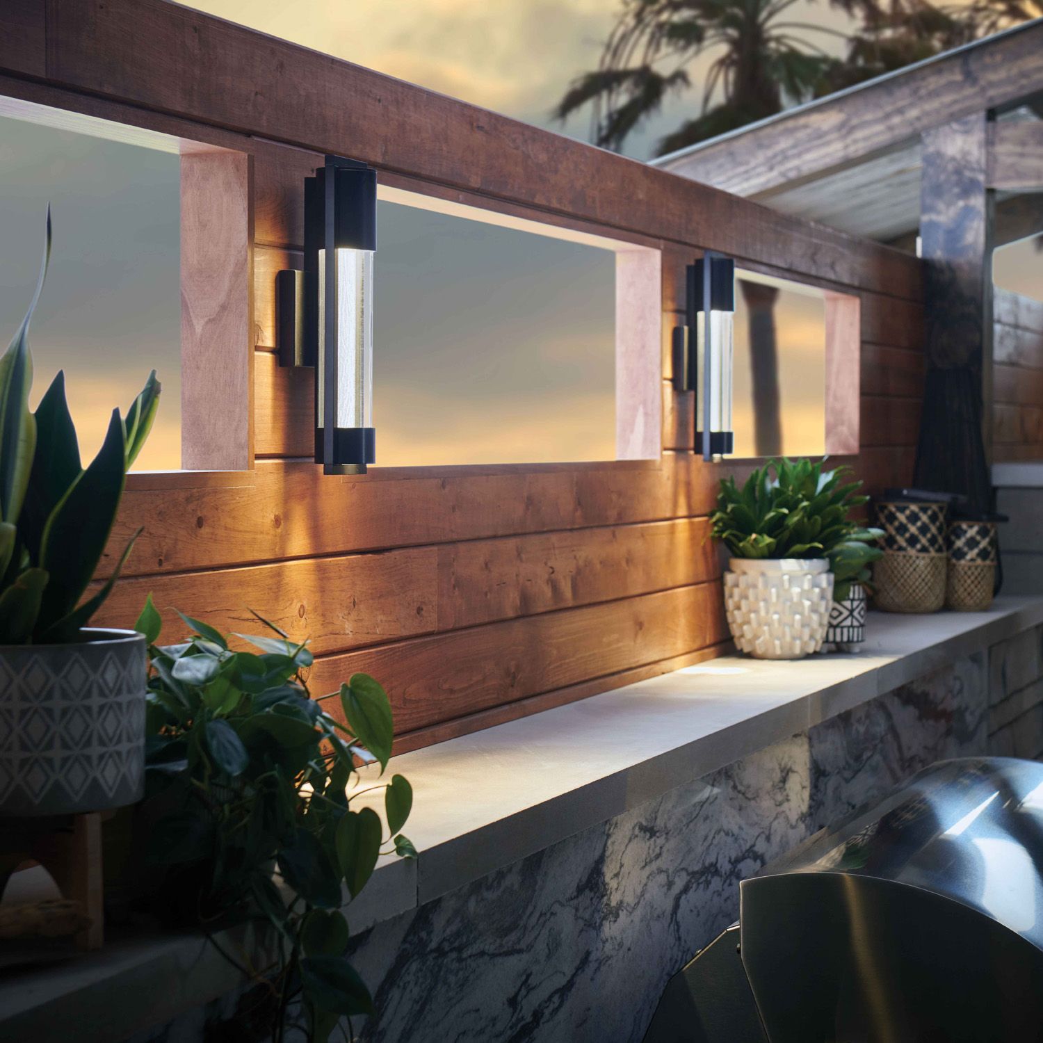 Image 3 Hinkley Mist 15 1/2" High Satin Black Outdoor Wall Light more views