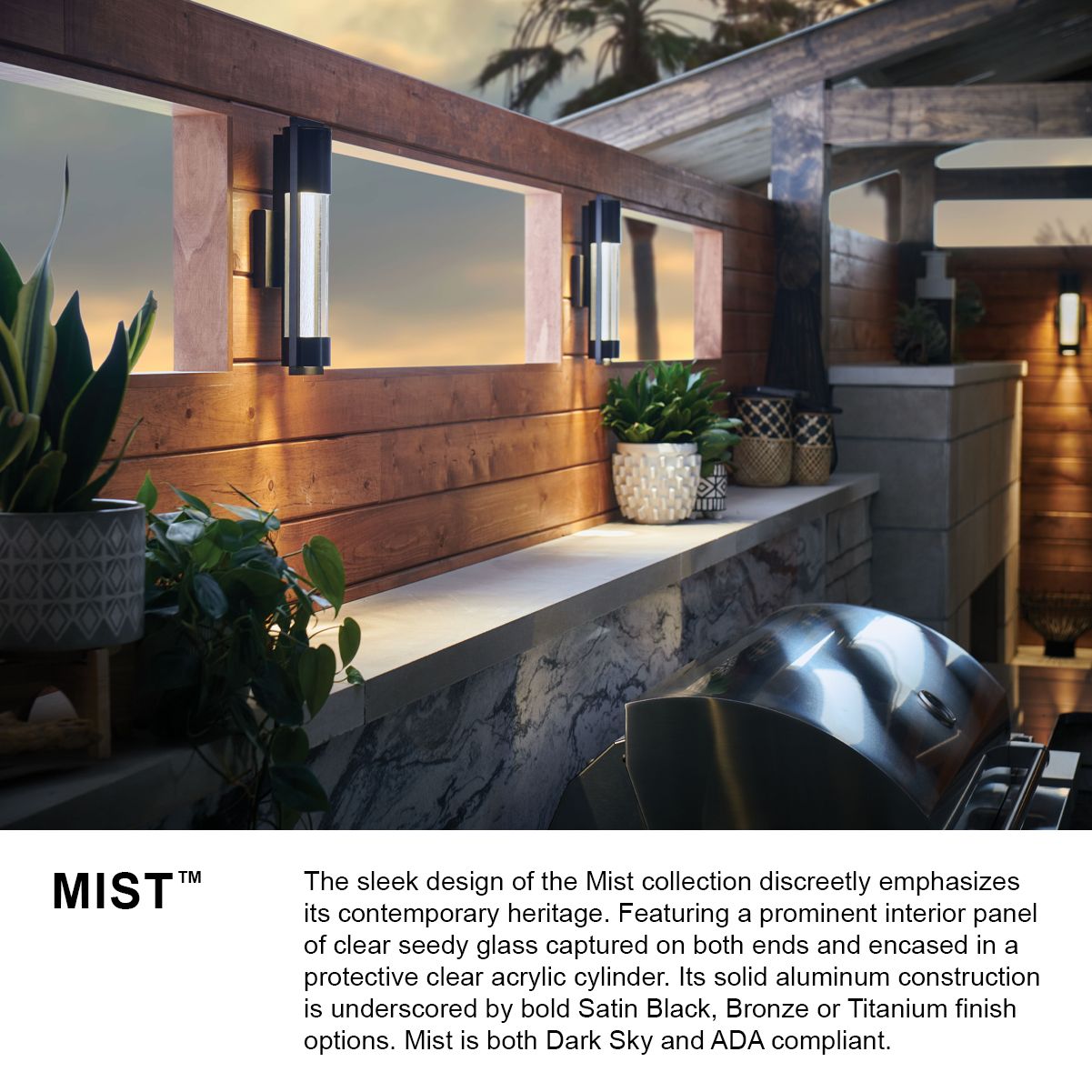 Image 7 Hinkley Mist 22" High Satin Black Outdoor Wall Light more views