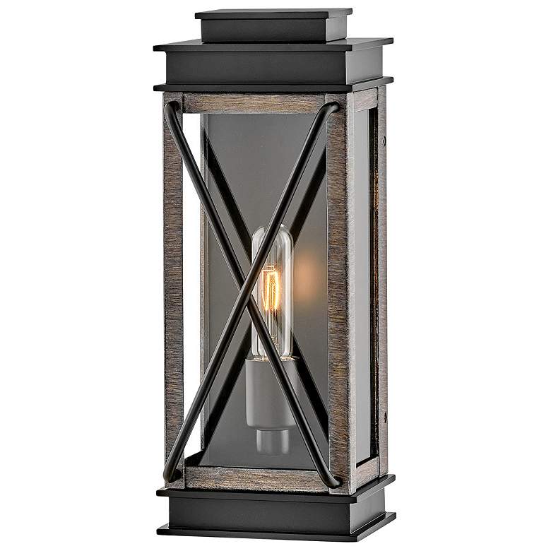 Image 1 Hinkley Montecito 15" High Black Finish Rustic Outdoor Wall Light