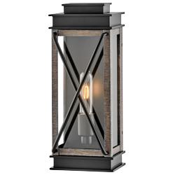 Hinkley Montecito 15&quot; High Black Finish Rustic Outdoor Wall Light