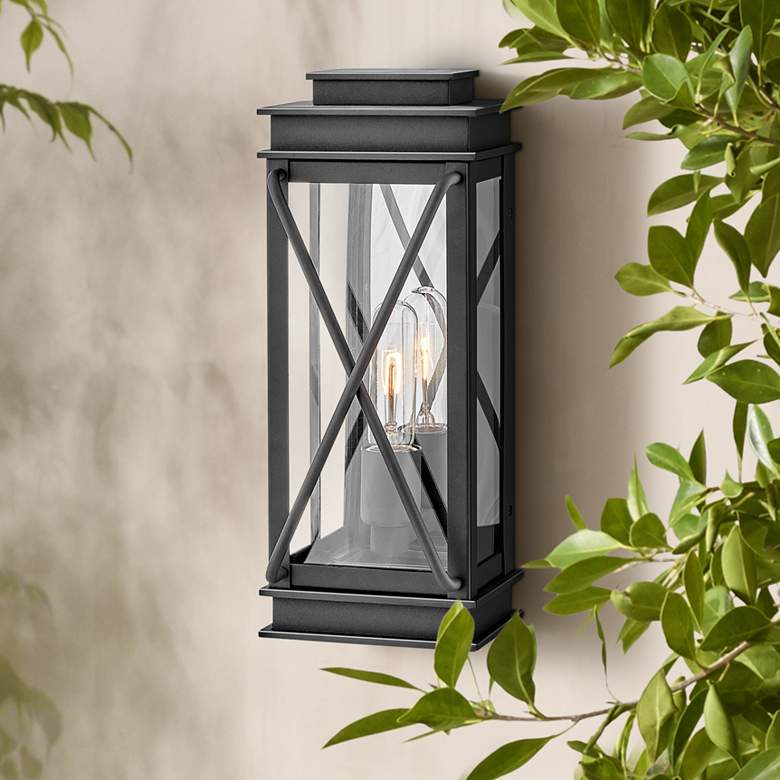 Image 1 Hinkley Montecito 15 inch High Museum Black Outdoor Wall Light