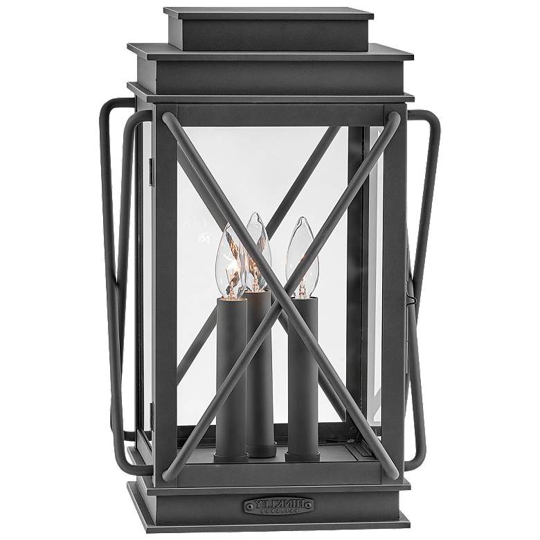 Image 1 Hinkley Montecito 18.5" High Black Rustic Lantern Outdoor Pier Light