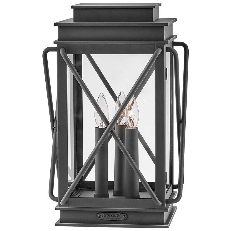 Image 1 Hinkley Montecito 18.5" High Black Rustic Lantern Outdoor Pier Light