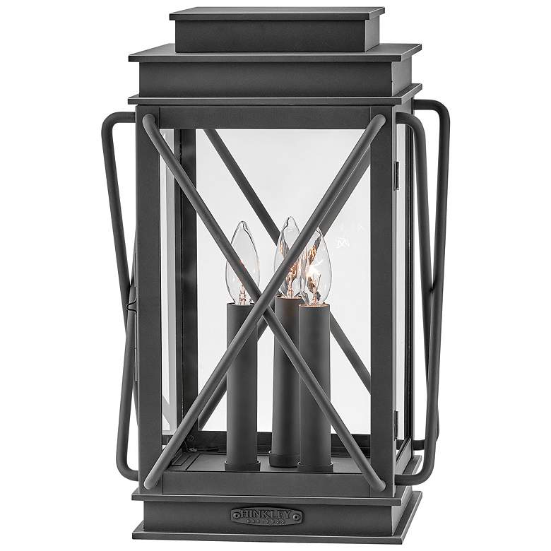 Image 1 Hinkley Montecito 18.5 inch High Black Rustic Lantern Outdoor Pier Light