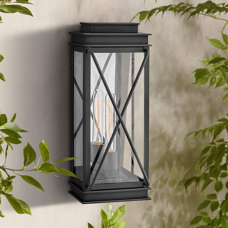 Image 1 Hinkley Montecito 18 3/4 inch High Museum Black Outdoor Wall Light