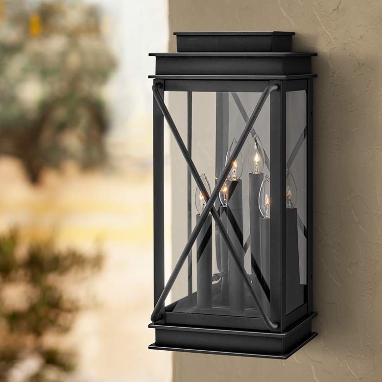 Image 1 Hinkley Montecito 22 inch High Museum Black Outdoor Wall Light